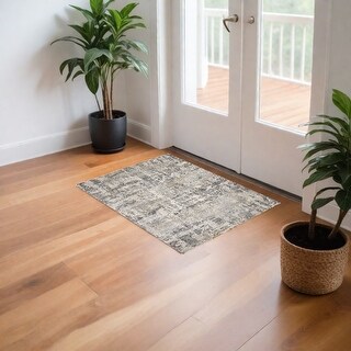 HomeRoots 3' X 5' Natural Abstract Area Rug - 3' X 5' - Bed Bath ...