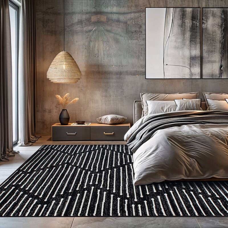 World Rug Gallery Boho Stripe Design Area Rug