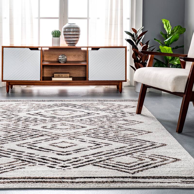 Nuloom Merri Distressed Geometric Cotton Blend Area Rug