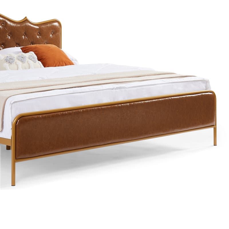 Full Queen King size metal frame bed bedroom