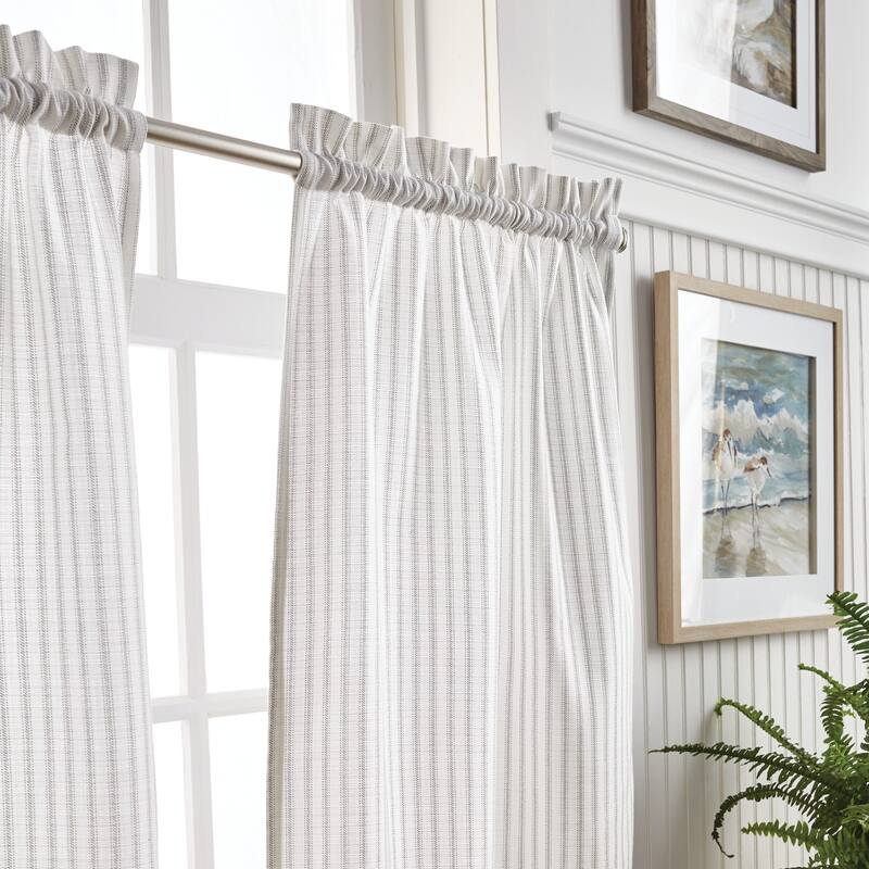 Martha Stewart Ticking Stripe 3-piece Curtain Tier and Valance Set