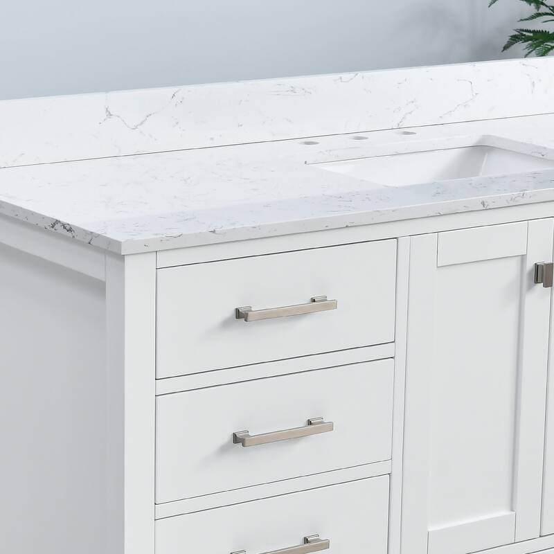 PROOX 60 in. W x 22in.D Freestanding Bath Vanity Engineered Top Single Rectangular Sink