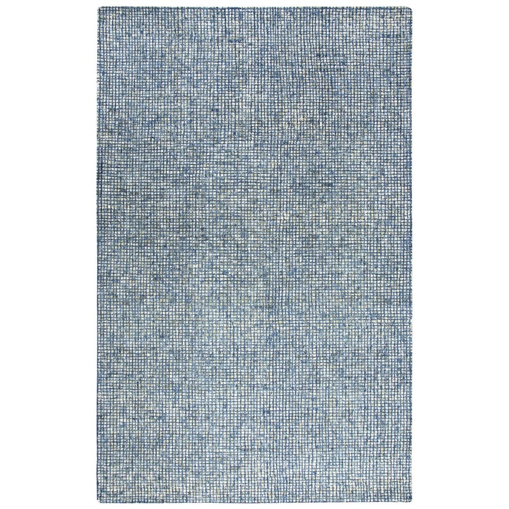 Alora Decor Storm Blue and Cream Hand-tufted Geometric Wool Rug