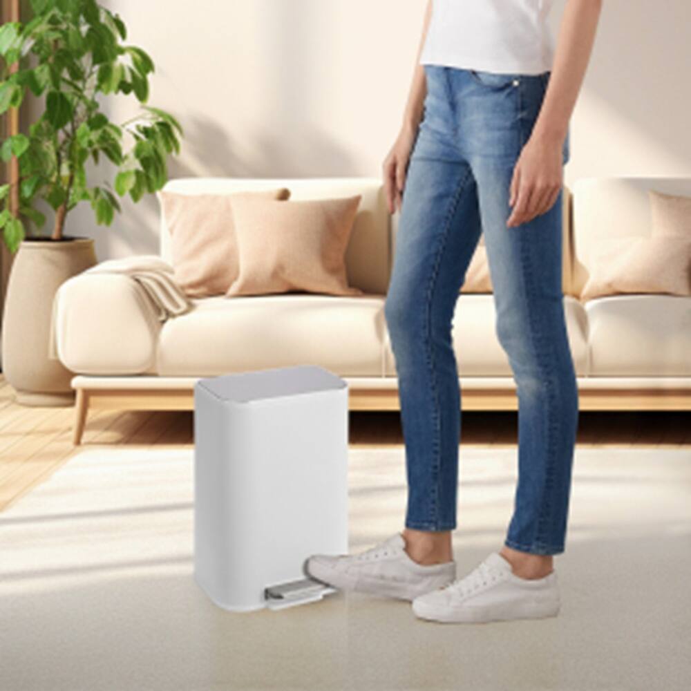 5.3 Gal/20L Grade Stainless Steel Trash Can with Lid Silent-Close Lid Step Bin for Home Office
