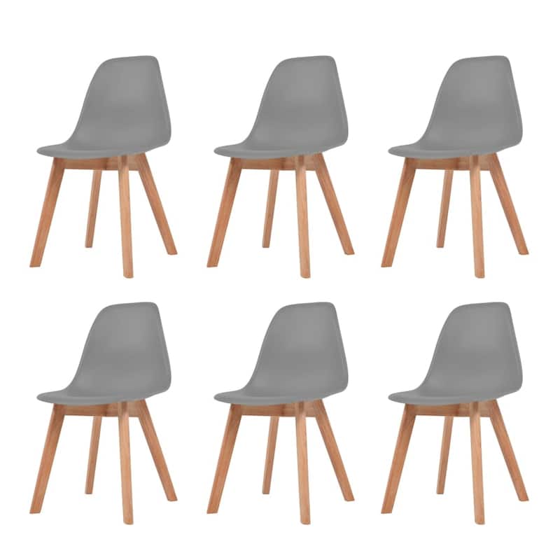 vidaXL Dining Chairs Accent Side Chair with Wooden Legs for Kitchen Plastic