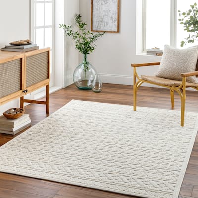 Livabliss Melitta Global Stripe Machine Washable Area Rug