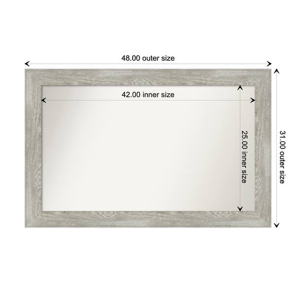 dimension image slide 20 of 113, Dove Greywash Framed Non-Beveled Custom Wall Mirror, Bathroom Vanity Mirror