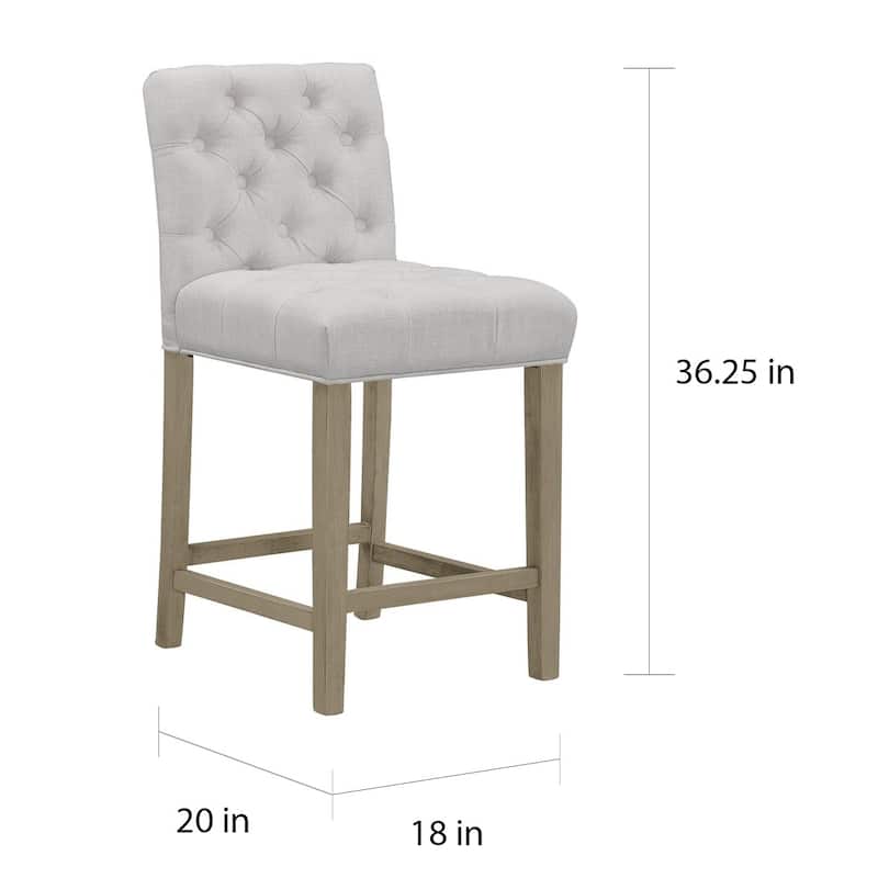 Alee Beige Fabric Counter Stool (Set of 2)