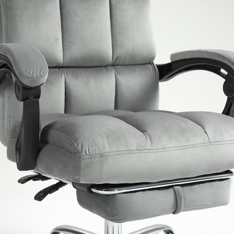 AVAWING Velvet Executive Chair Ergonomic Office Chair with Footrest