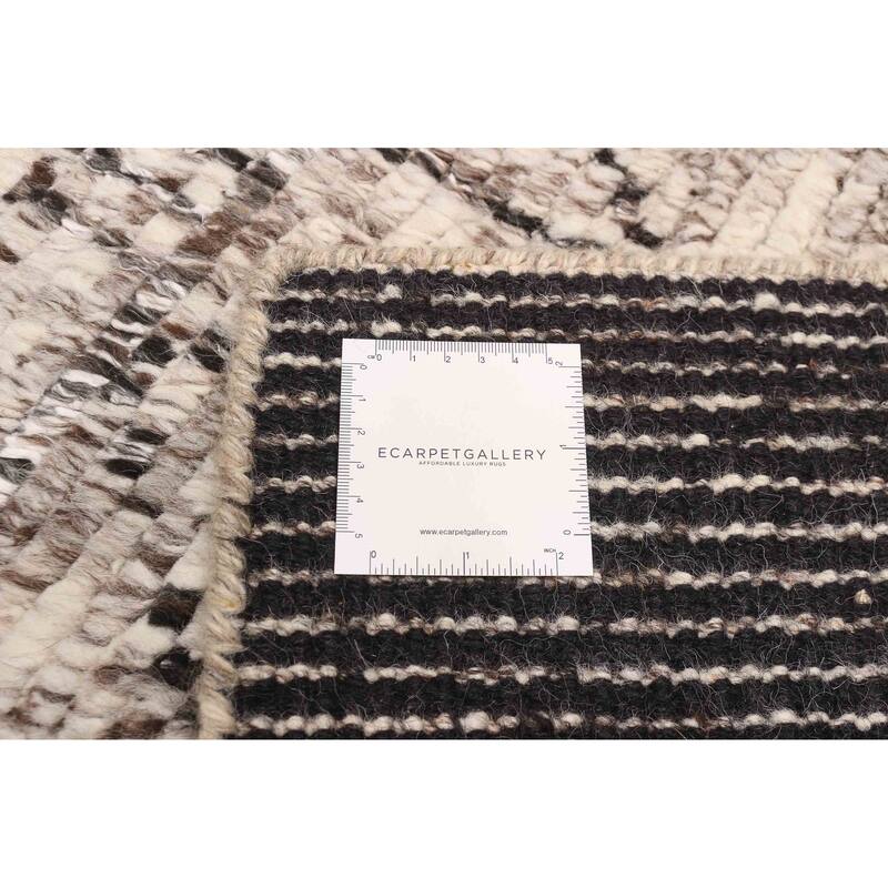 ECARPETGALLERY Hand-knotted Tangier Cream, Taupe Wool Rug - 5'5 x 7'7