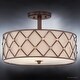 preview thumbnail 3 of 5, Luxury Art Deco Semi-Flush Ceiling Light, 11"H x 17"W, with Moroccan Style, Gold Studded Design, Aged Copper Finish