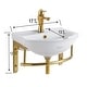 preview thumbnail 8 of 11, White Ceramic Wall Mount Bathroom Sink with Brass Faucet and Sink Drain Renovators Supply
