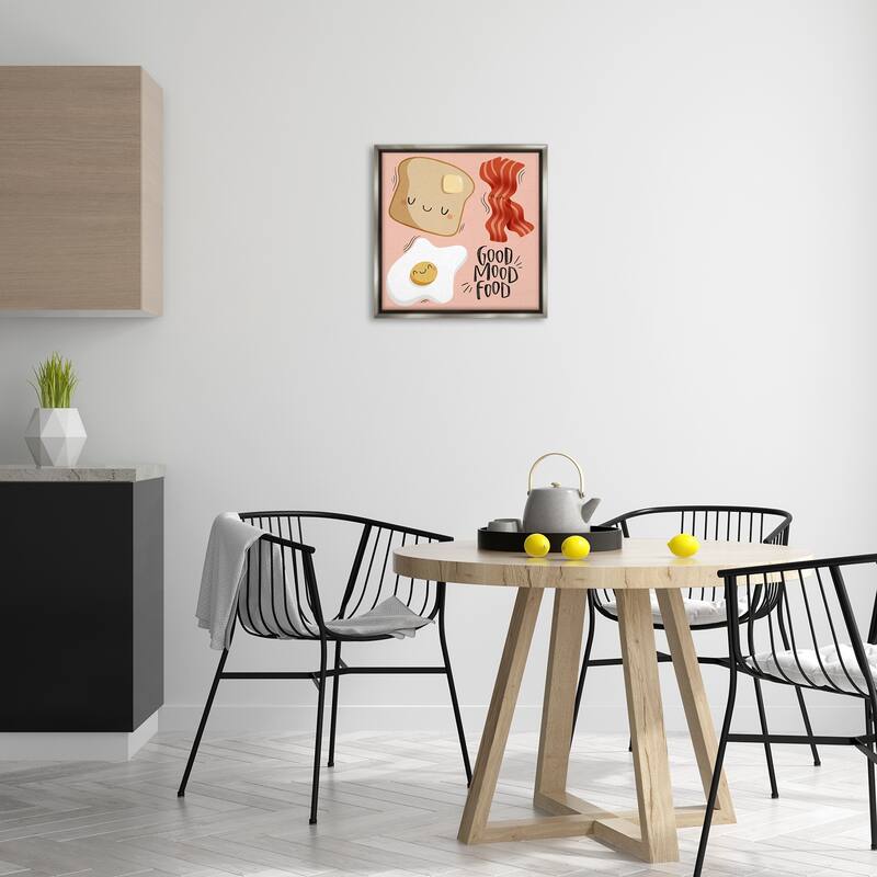 Stupell Good Mood Food Breakfast Framed Floater Canvas Wall Art Design By Sarah Hickman