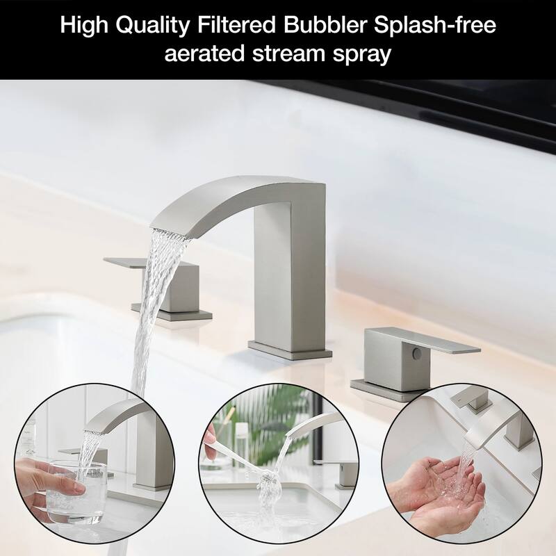 Topcraft Stainless Steel Two Handle Bathroom Sink Faucet