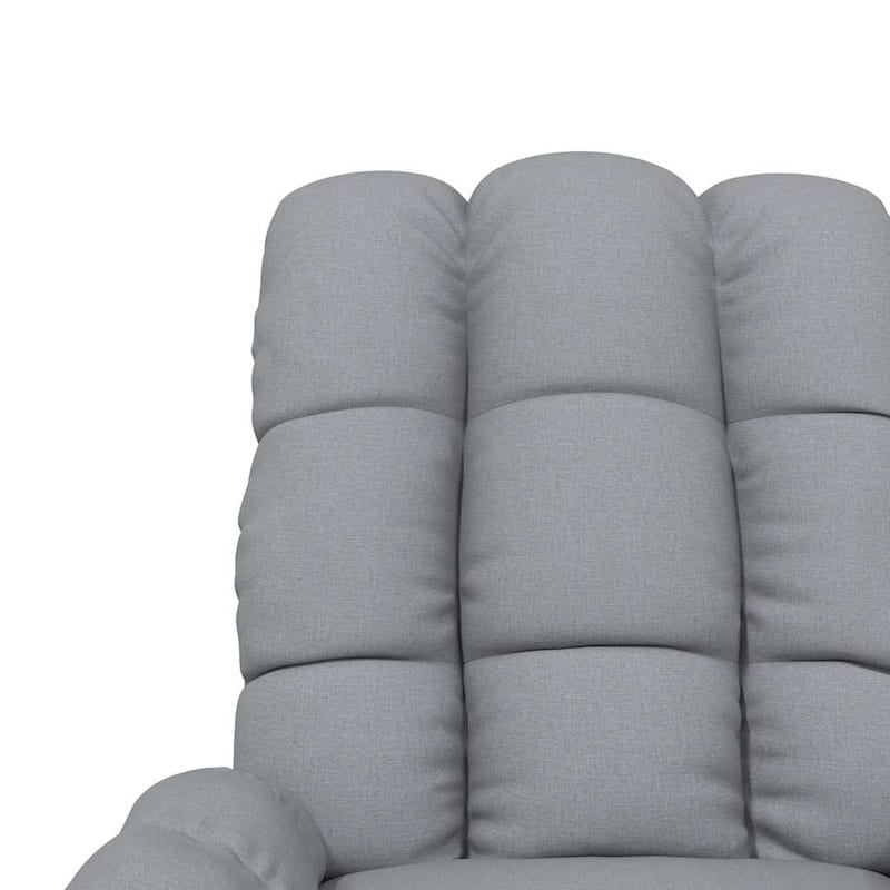 vidaXL Massage Recliner Light Gray Fabric - 29.1" x 39" x 40.2"