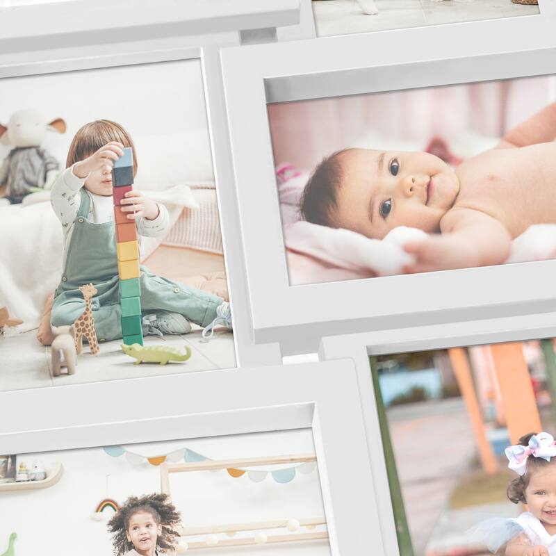 HELLO LAURA Modern 9 Opening 4x6" Wall PVC Photo Frame