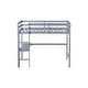 preview thumbnail 20 of 52, Twin Size High Loft Bed with Desk Underneath, Rubberwood Frame, Safety Guardrail and Ladder for Teens, Kids, Dorm or Bedroom