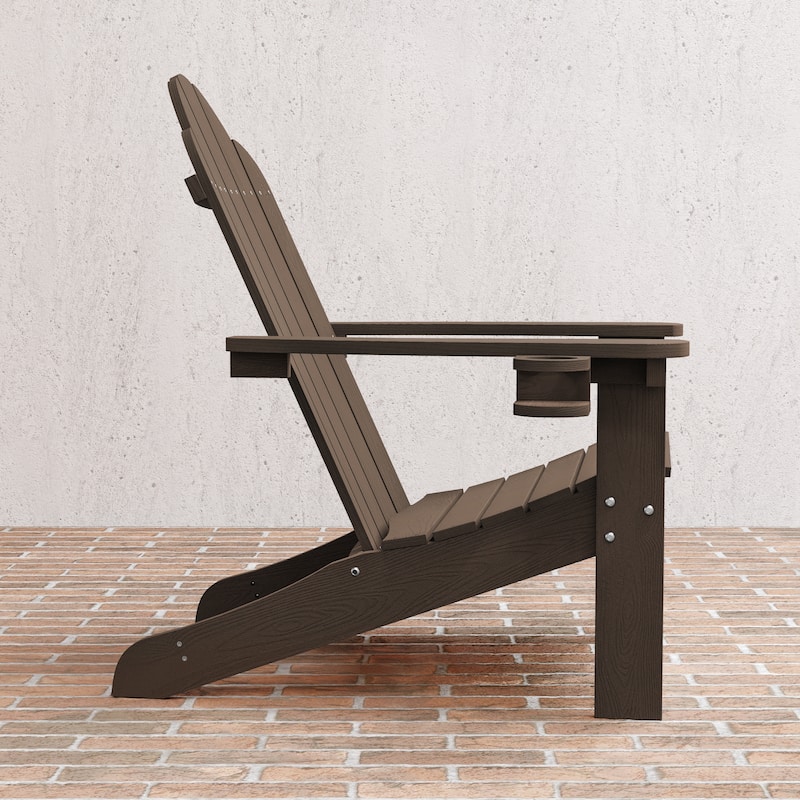 LUE BONA Patio HDPS Adirondack Chair Plastic Weather Resistant Outdoor Chairs Set of 4 - 30 in.W x 35 in.D x 36.5 in.H