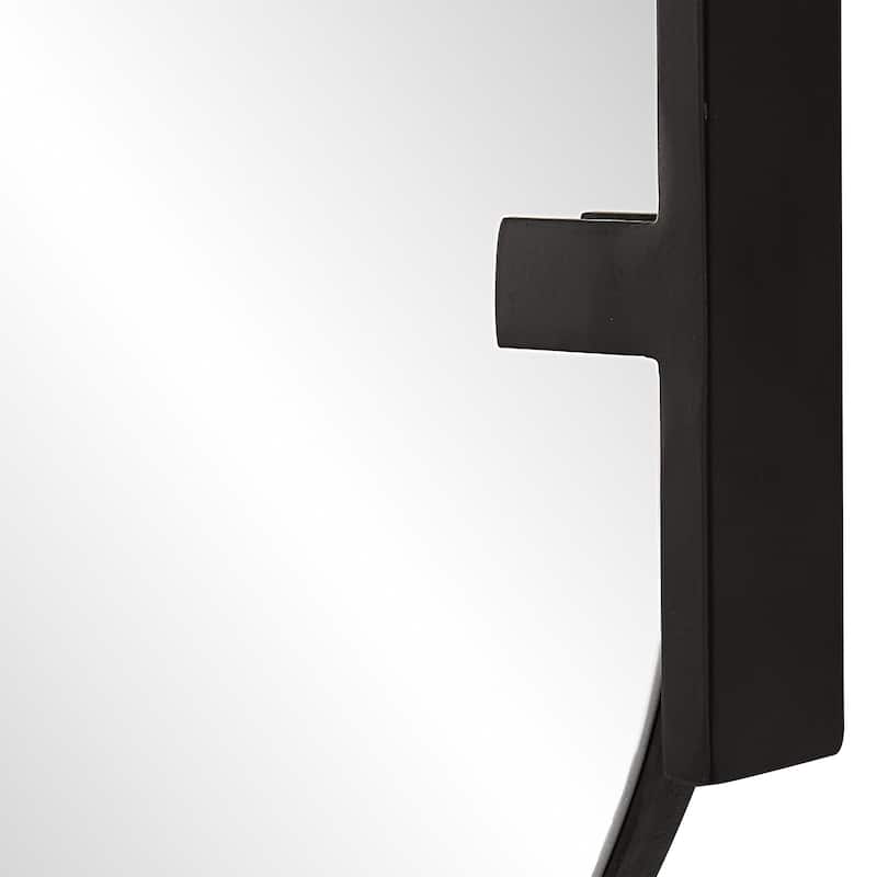 Porch & Den Frameless Wall Mirror with Satin Black Metal Holders