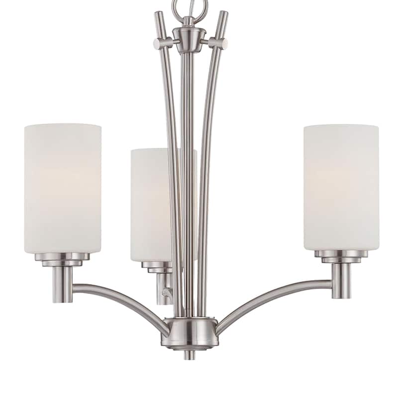 Pittman 20-inch Wide 3-Light Chandelier in Brushed Nickel - 20in W x 20in D x 19.5in H