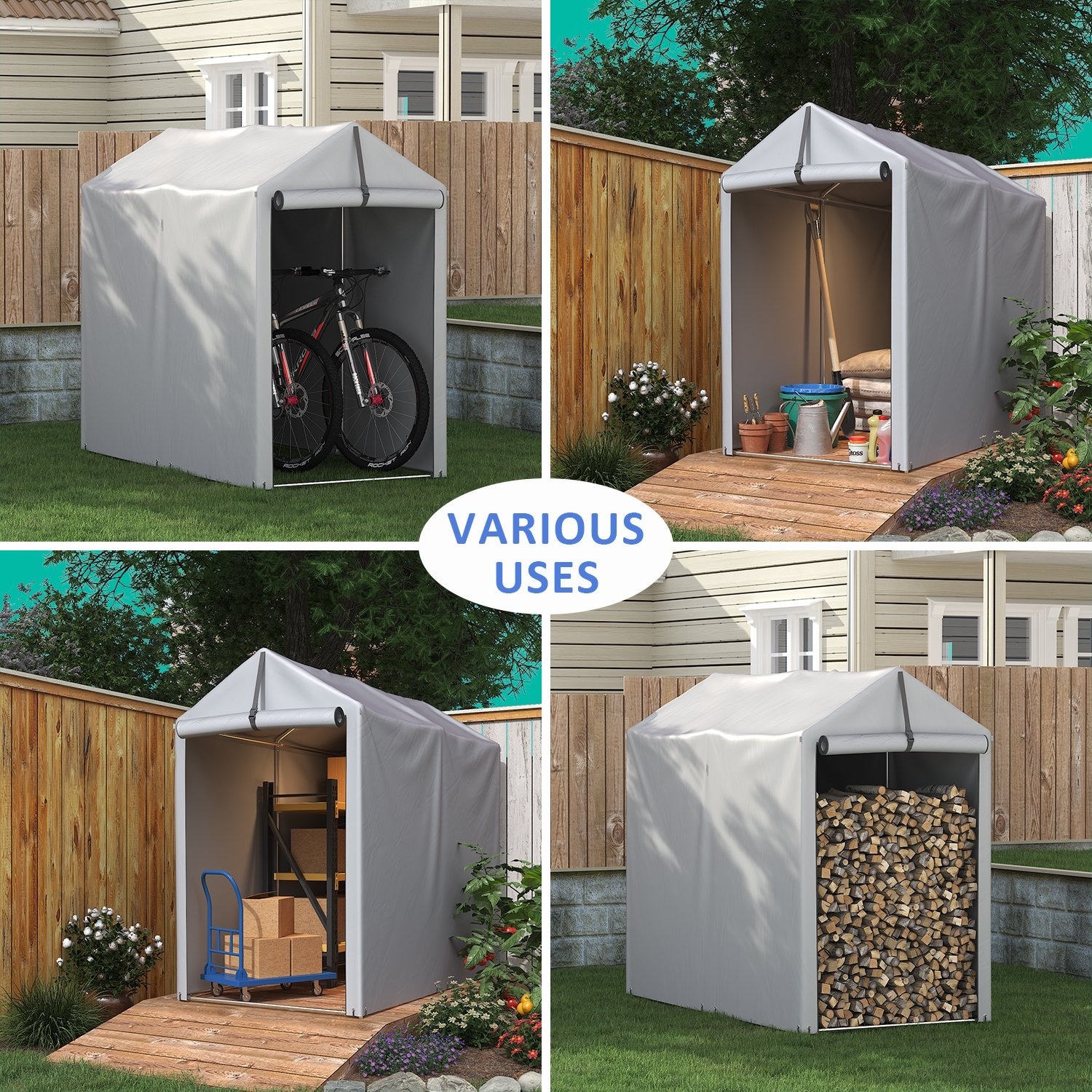 Homall Outdoor 3 x 6 x 5 ft Canopy Bike Carport Storage