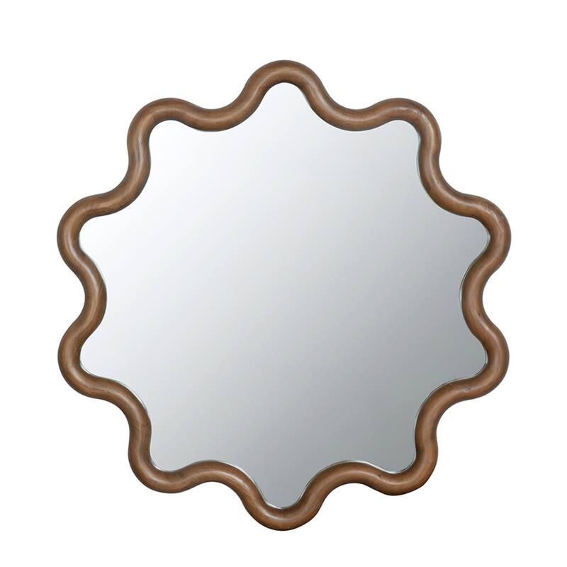 31" x 30" Wooden Accent Mirror with Unique Frame