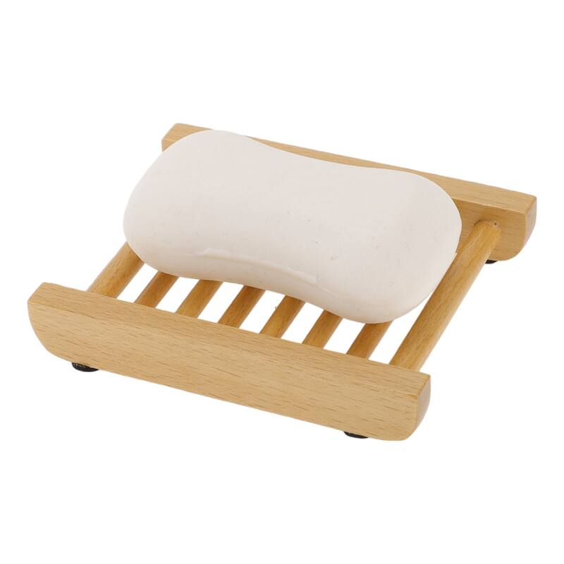 Portable Square Soap Dish for Bathroom for Kitchen 4.61"x3.62"x0.83" Brown 1 Pc