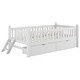 preview thumbnail 23 of 22, Solid Wood Platform Bed with Guardrail and 2 Drawers,Twin Size Kids Bed