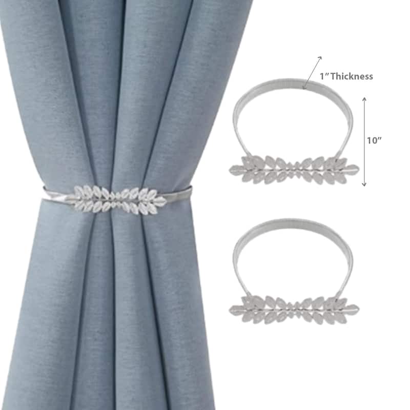 IH Casa Decor Set Of 2 Curtain Tiebacks Fern Silver - Silver
