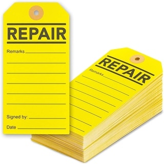 100 Pack Repair Required Tags Yellow Service Tags For Broken Equipment 100 Pack Repair Required Tags%2C Yellow Service Tags For Broken Maintenance (3 X 6 In) 