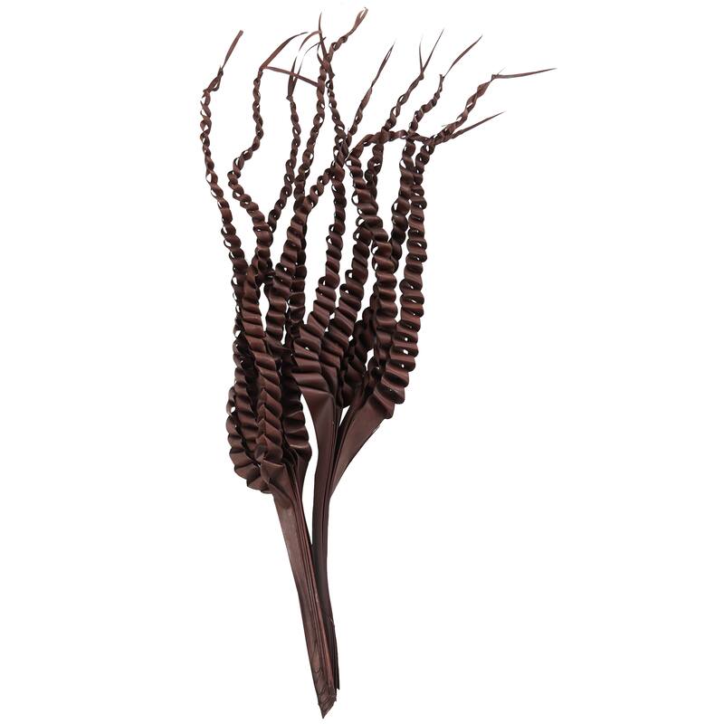 Dried Plant Palm Leaf Handmade Tall Five Finger Natural Foliage - Dark Brown - Roche River Decor - 3"W x 8"L x 30"H