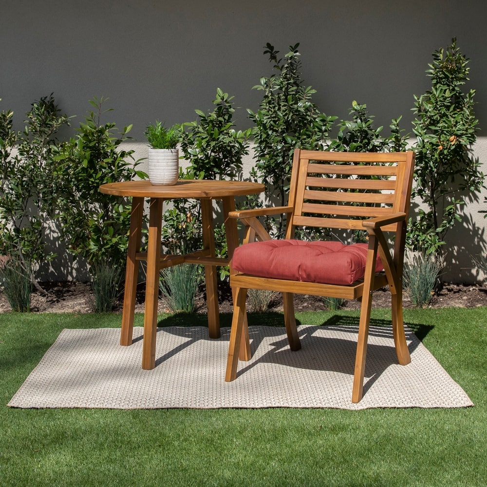 Sorra Home Sunbrella Tufted Chair Cushion Round U-Shaped Back 19 x 19 x 3"