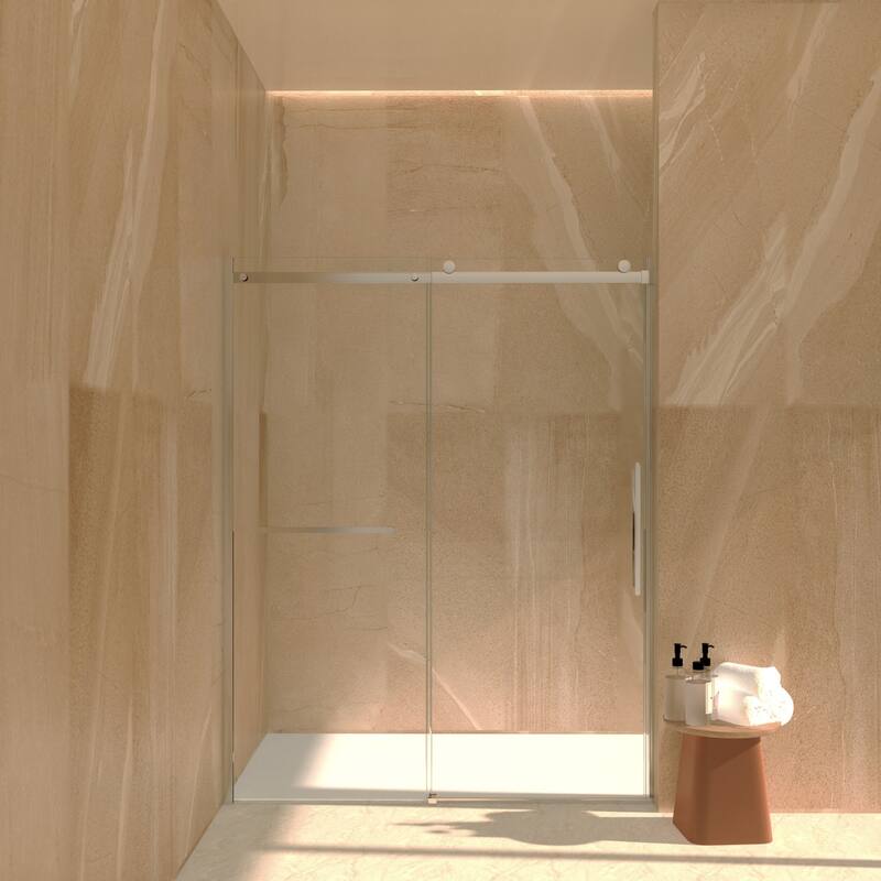 56-60"W x 76"H Single Sliding Shower Door - Chrome