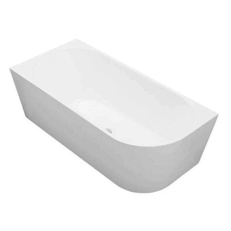 Poppy 59" Corner Freestanding White Acrylic Bathtub