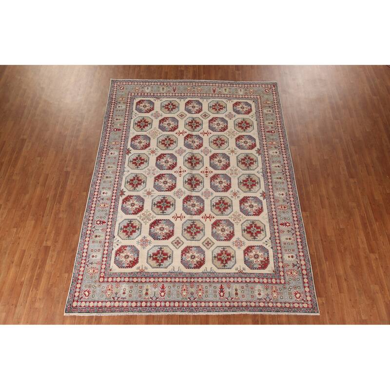All-Over Kazak Oriental Area Rug Handmade Wool Carpet - 8'3" x 11'3"