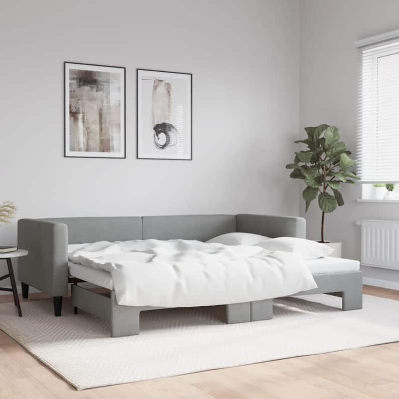 vidaXL Day Bed Upholstered Sleeper Sofa Bed for Bedroom Living Room Fabric
