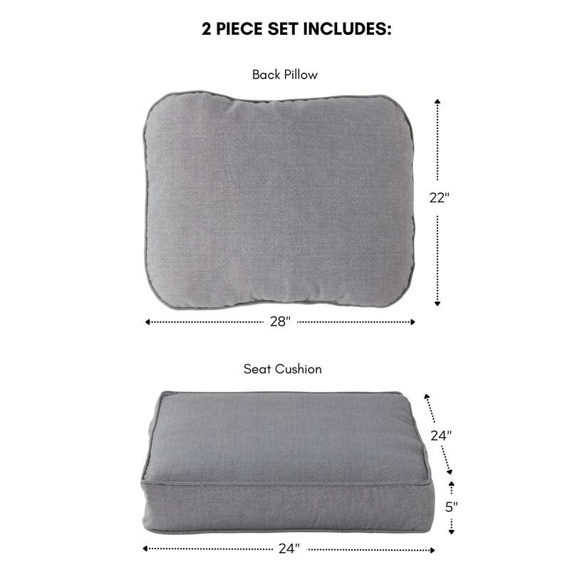 Outdoor 2-Piece Reversible Deep Seat Cushion Set (Cushions Only)