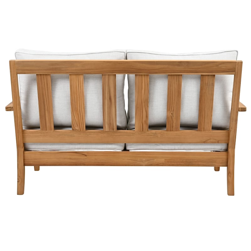 SAFAVIEH Couture Martinique Wood Patio Loveseat - 56"W x 35"D x 32"H