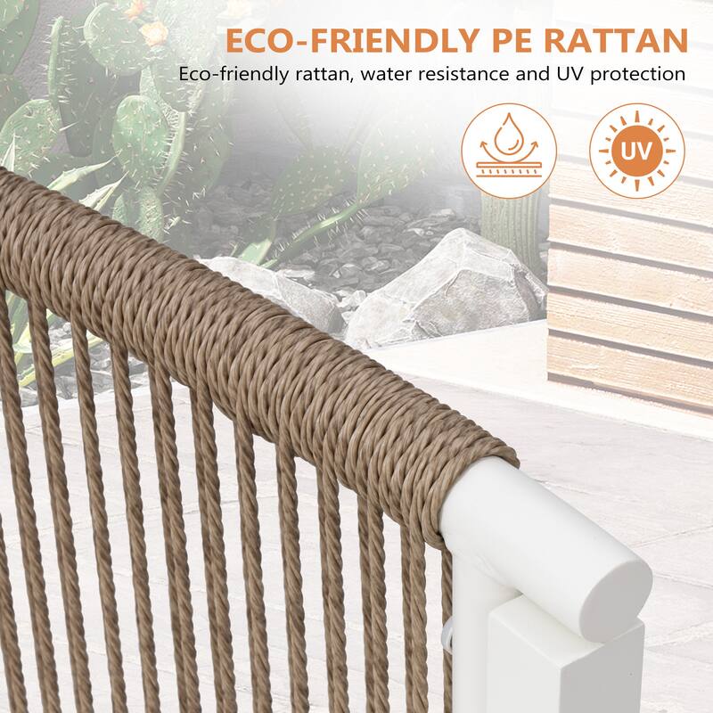 Outdoor Patio Furniture All-Weather Aluminum PE Rattan Wicker Half Round Curved Sofa Sectional Set