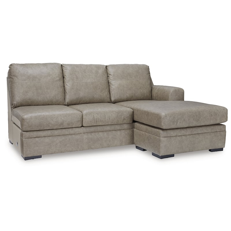 Signature Design by Ashley Amuleto Brown 2-Piece Sectional with Chaise - 124"W x 86"D x 40"H