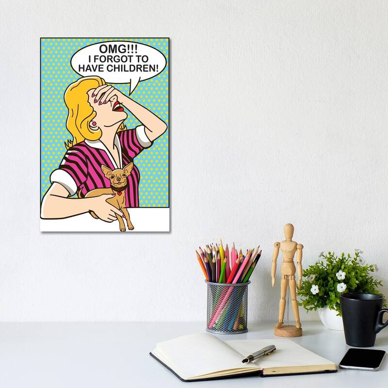 iCanvas "OMG!!!" by Dog is Good and Cat is Good Canvas Print - 12x8x0.75