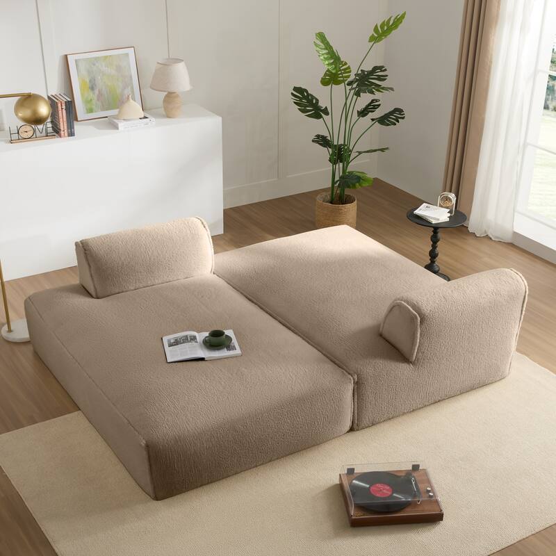 90"W Oversized Modular Sectional Sofa,2 PC Free Combination,No Assembly Required