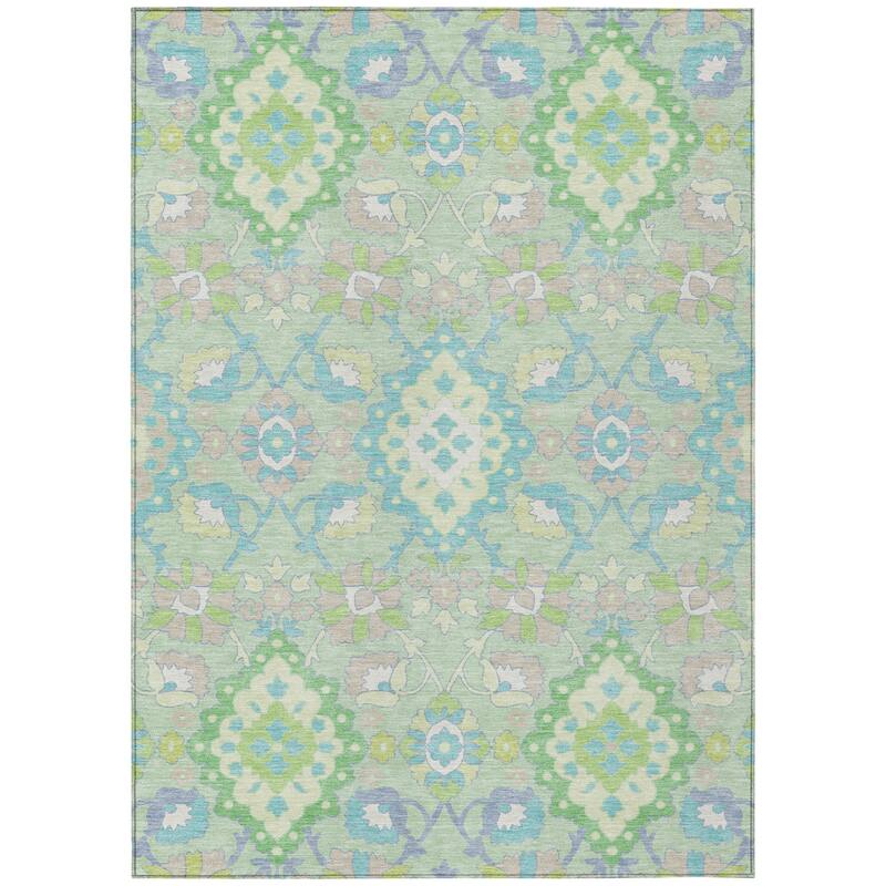 HomeRoots Oriental Traditional Rectangle Outdoor Rug