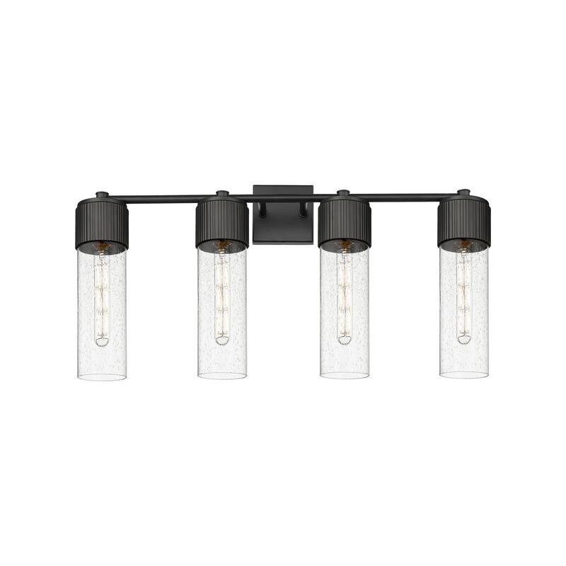 Innovations Lighting Bolivar - 4 Light 12" Wall-Mounted Bath Vanity Light - Seedy/Matte Black