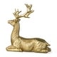 preview thumbnail 7 of 6, Glitzhome 11"H Resin Christmas Lying Reindeer Table Decor
