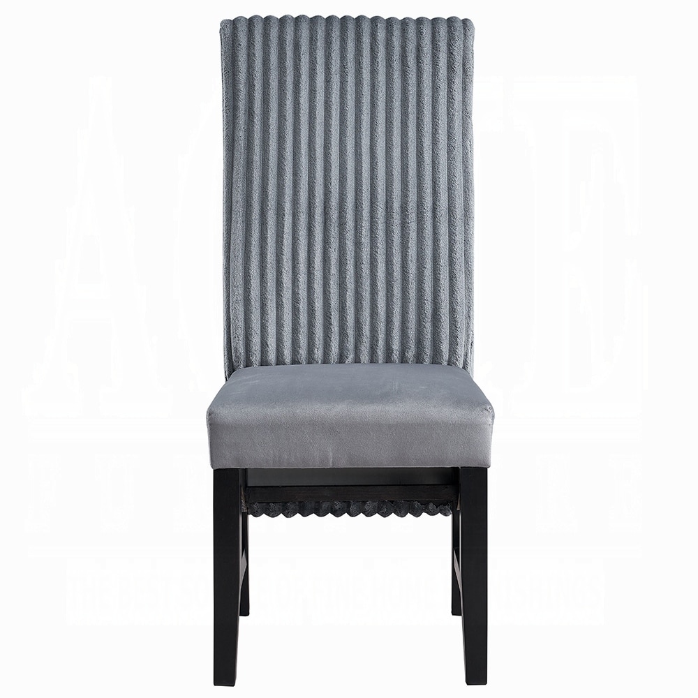 Contemporary Upholstered Dining Chairs Set of 2, Gray Corduroy Comfort Wooden Dining Furniture Modern Elegance