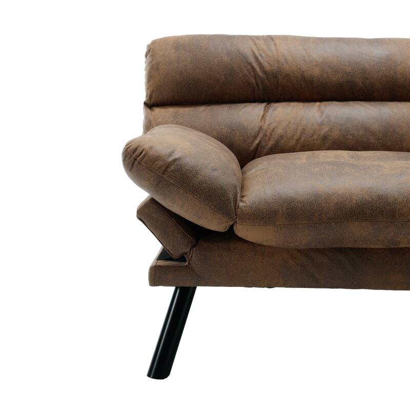 70.08" Teddy Fabric 2-Seater Loveseat Sofa with Thick Cushions, Metal Legs, and 600LB Weight Capacity