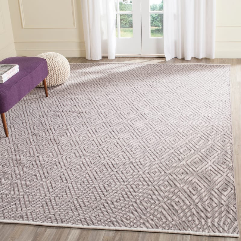 SAFAVIEH Handmade Flatweave Montauk Oushak Cotton Rug - 6' x 9' - Grey/Ivory