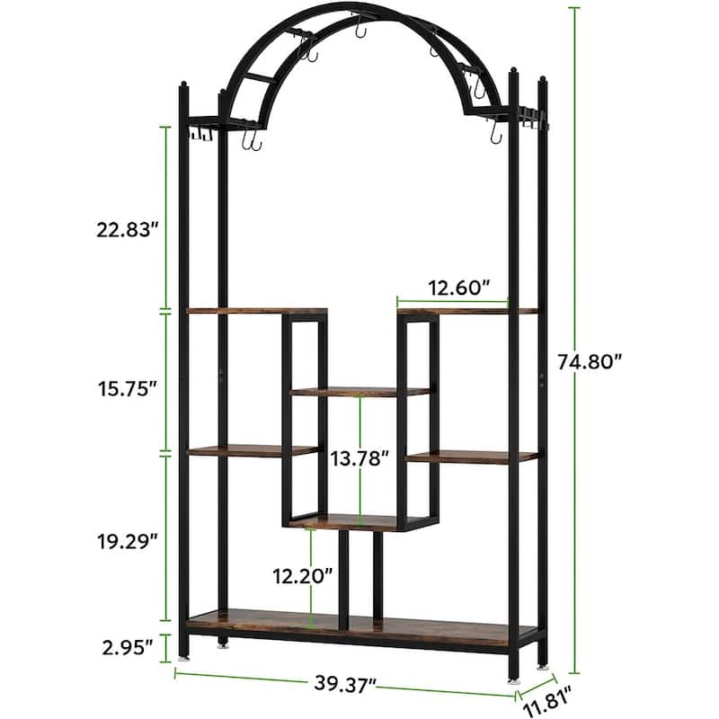 5-tier Arched Plant Stand Indoor Plant Shelf for Garden