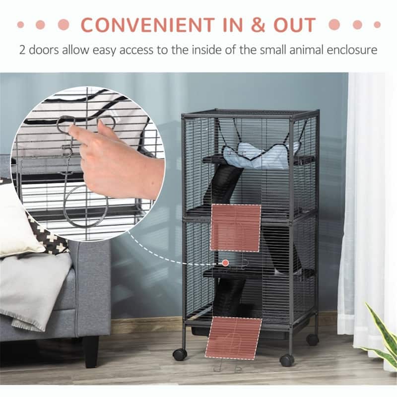 Multi-Tier Pet Cage for Ferrets, Chinchillas, and Sugar Gliders - 20.5"L x 20.5"W x 44.75"H
